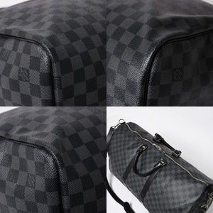 極美品 LOUIS VUITTON ルイヴィトン キーポルバンドリエール55 ボストンバッグ N41413 ダミエグラフィット ブラック 中古 4a008198