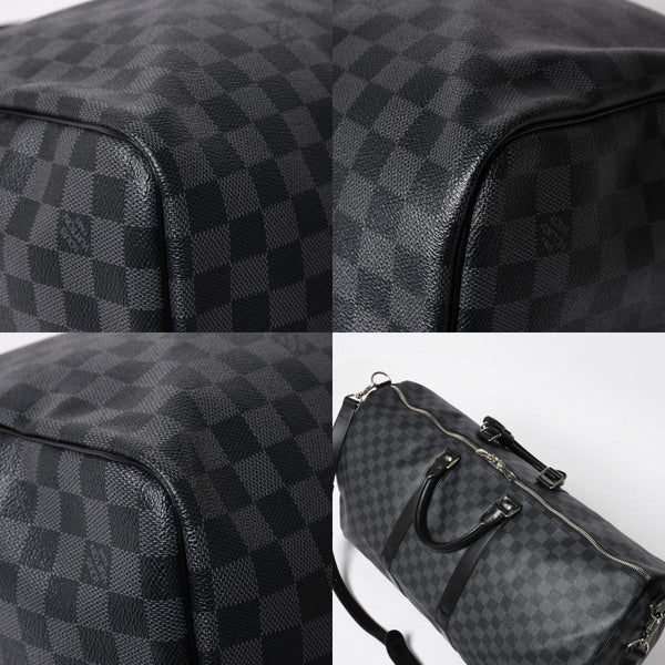 極美品 LOUIS VUITTON ルイヴィトン キーポルバンドリエール55 ボストンバッグ N41413 ダミエグラフィット ブラック 中古 4a008198