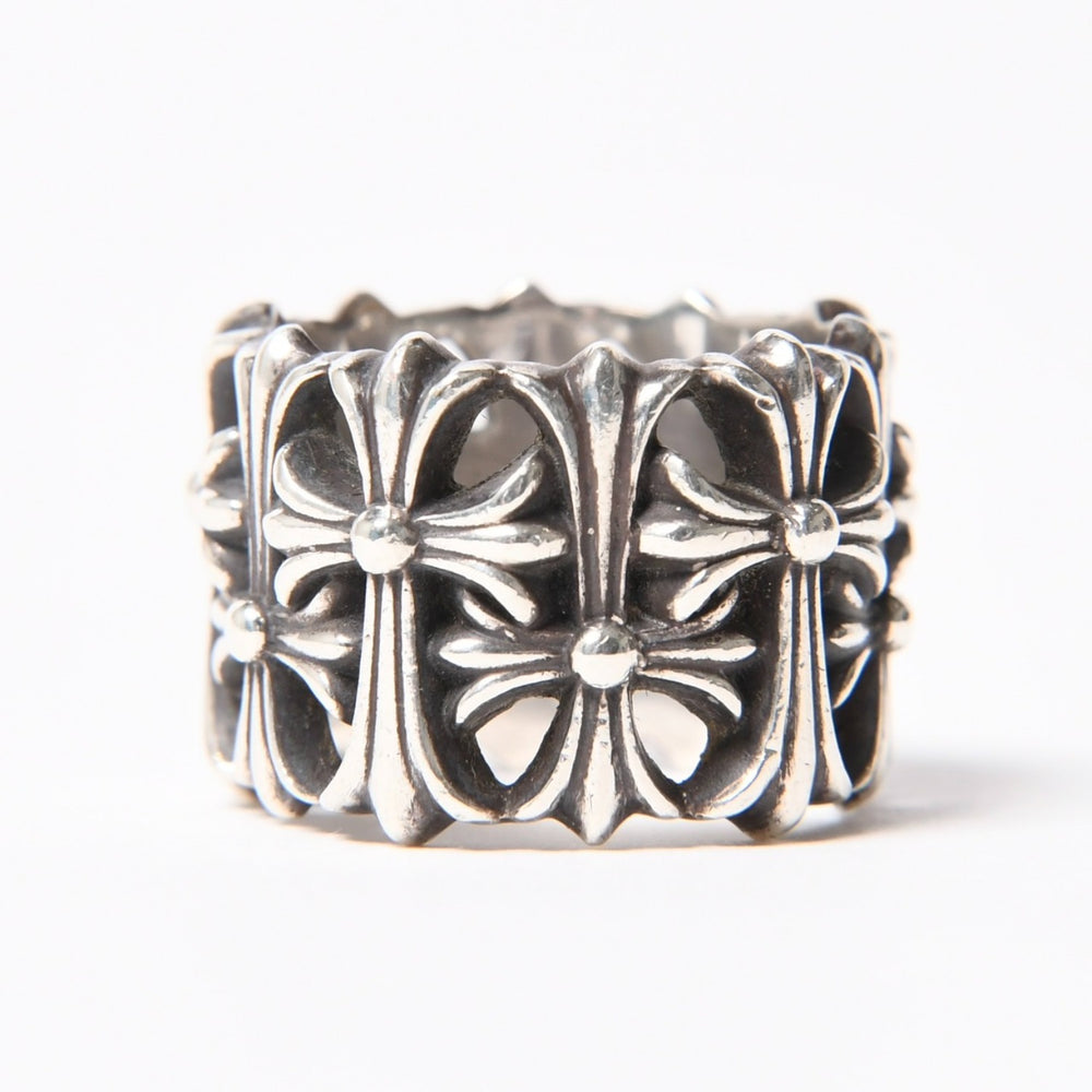 極美品 CHROME HEARTS クロムハーツ セメタリークロスリング 重量約19.70g 16.5号 SV925 シルバー925 アクセサリー 指輪 中古 4a008201