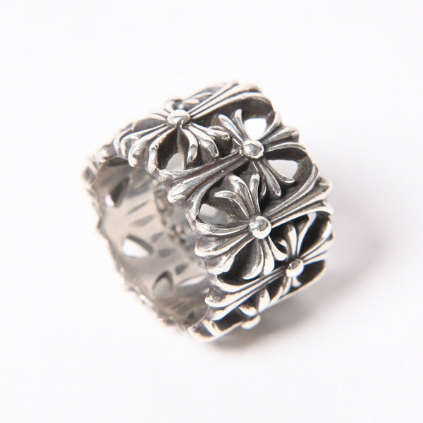 極美品 CHROME HEARTS クロムハーツ セメタリークロスリング 重量約19.70g 16.5号 SV925 シルバー925 アクセサリー 指輪 中古 4a008201