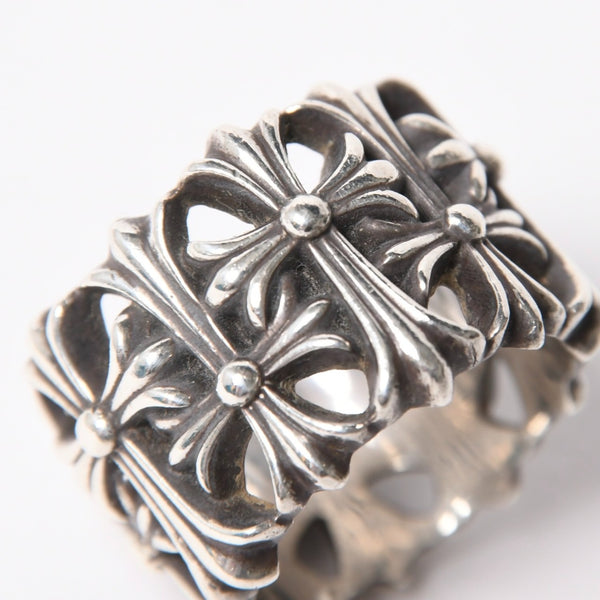極美品 CHROME HEARTS クロムハーツ セメタリークロスリング 重量約19.70g 16.5号 SV925 シルバー925 アクセサリー 指輪 中古 4a008201