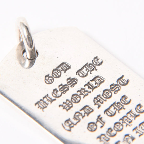 極美品 CHROME HEARTS クロムハーツ D/TAG LRG GOD BLESS ラージドッグタグ ゴッドブレス 重量約22.96g 中古 4a008150