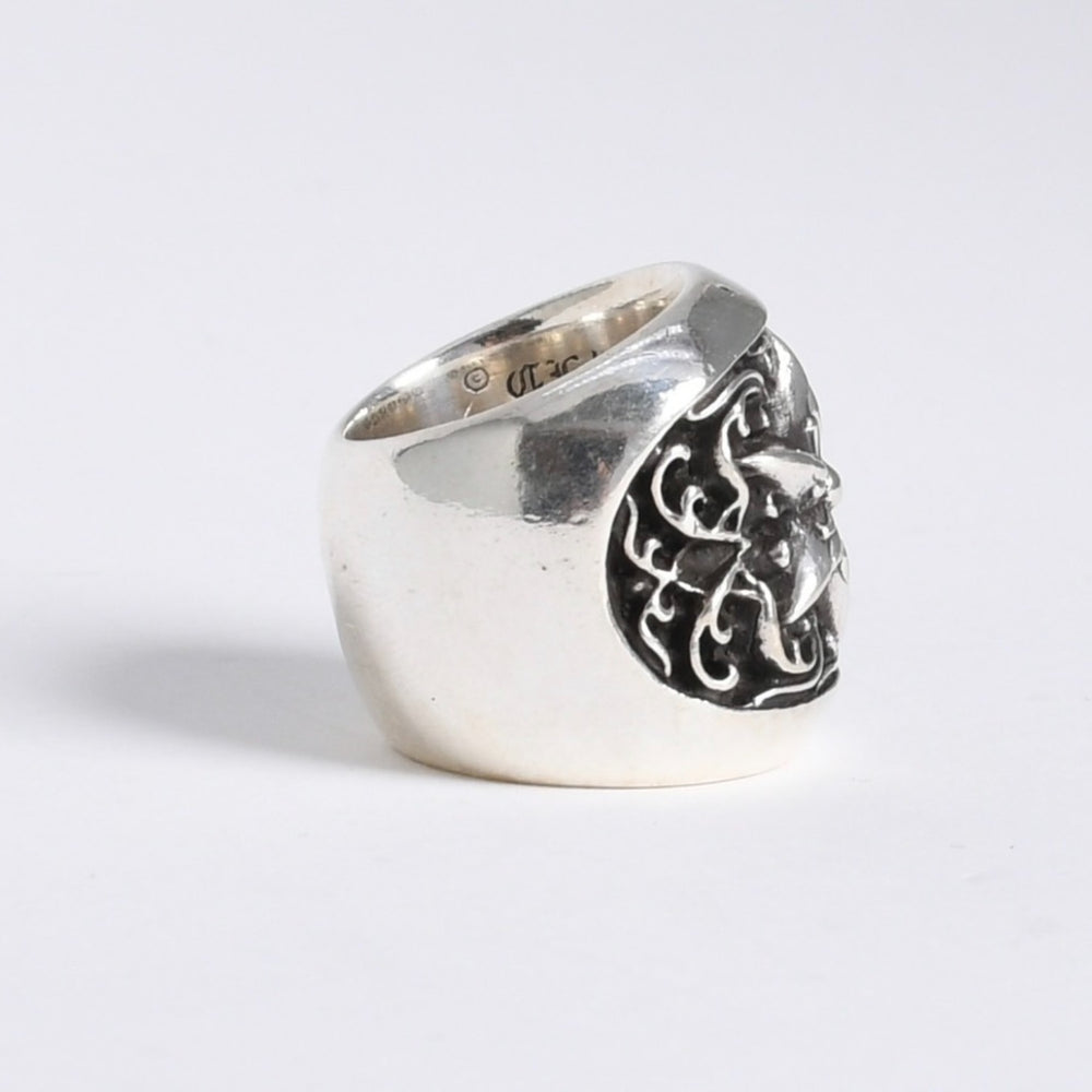 極美品 CHROME HEARTS クロムハーツ CLASSIC OVAL STAR クラシック オーバルスターリング 重量約33.95g サイズ11.5号 中古 4a008230