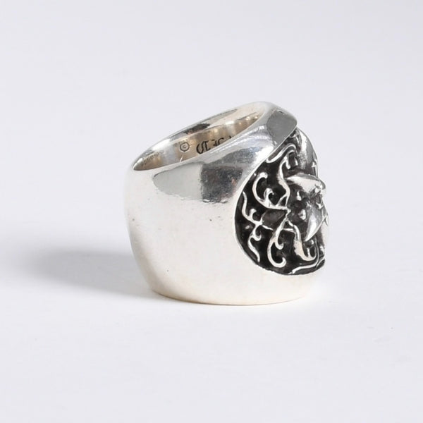 極美品 CHROME HEARTS クロムハーツ CLASSIC OVAL STAR クラシック オーバルスターリング 重量約33.95g サイズ11.5号 中古 4a008230