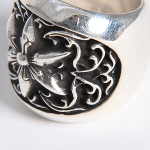 極美品 CHROME HEARTS クロムハーツ CLASSIC OVAL STAR クラシック オーバルスターリング 重量約33.95g サイズ11.5号 中古 4a008230