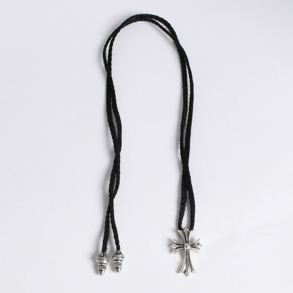 極美品 CHROME HEARTS クロムハーツ CH CRS SML CL W/LACESTPPRV1 スモールCHクロス ボロチップブレイド ネックレス 重量38.60g 中古 4a007929