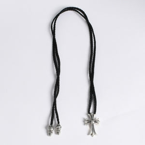 極美品 CHROME HEARTS クロムハーツ CH CRS SML CL W/LACESTPPRV1 スモールCHクロス ボロチップブレイド ネックレス 重量38.60g 中古 4a007929
