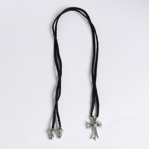 極美品 CHROME HEARTS クロムハーツ CH CRS SML CL W/LACESTPPRV1 スモールCHクロス ボロチップブレイド ネックレス 重量38.60g 中古 4a007929