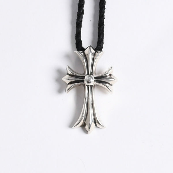 極美品 CHROME HEARTS クロムハーツ CH CRS SML CL W/LACESTPPRV1 スモールCHクロス ボロチップブレイド ネックレス 重量38.60g 中古 4a007929