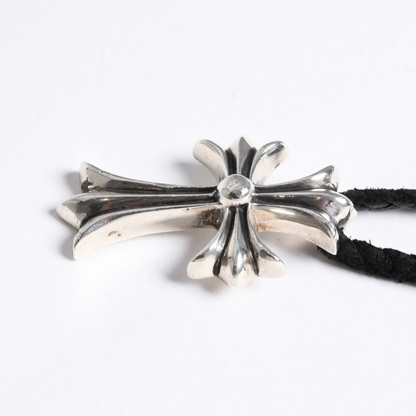 極美品 CHROME HEARTS クロムハーツ CH CRS SML CL W/LACESTPPRV1 スモールCHクロス ボロチップブレイド ネックレス 重量38.60g 中古 4a007929