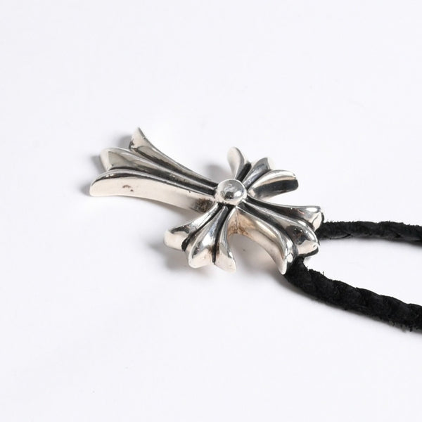 極美品 CHROME HEARTS クロムハーツ CH CRS SML CL W/LACESTPPRV1 スモールCHクロス ボロチップブレイド ネックレス 重量38.60g 中古 4a007929