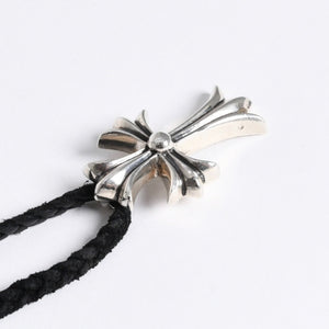 極美品 CHROME HEARTS クロムハーツ CH CRS SML CL W/LACESTPPRV1 スモールCHクロス ボロチップブレイド ネックレス 重量38.60g 中古 4a007929