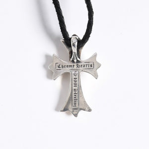 極美品 CHROME HEARTS クロムハーツ CH CRS SML CL W/LACESTPPRV1 スモールCHクロス ボロチップブレイド ネックレス 重量38.60g 中古 4a007929