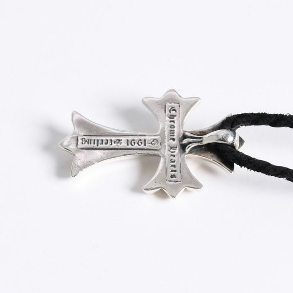極美品 CHROME HEARTS クロムハーツ CH CRS SML CL W/LACESTPPRV1 スモールCHクロス ボロチップブレイド ネックレス 重量38.60g 中古 4a007929