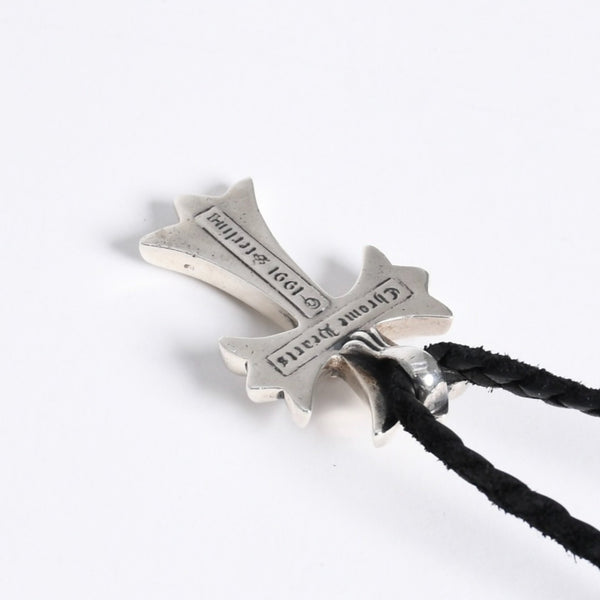 極美品 CHROME HEARTS クロムハーツ CH CRS SML CL W/LACESTPPRV1 スモールCHクロス ボロチップブレイド ネックレス 重量38.60g 中古 4a007929
