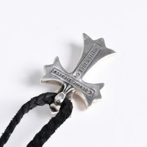 極美品 CHROME HEARTS クロムハーツ CH CRS SML CL W/LACESTPPRV1 スモールCHクロス ボロチップブレイド ネックレス 重量38.60g 中古 4a007929