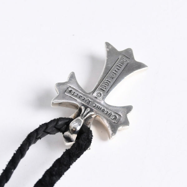 極美品 CHROME HEARTS クロムハーツ CH CRS SML CL W/LACESTPPRV1 スモールCHクロス ボロチップブレイド ネックレス 重量38.60g 中古 4a007929