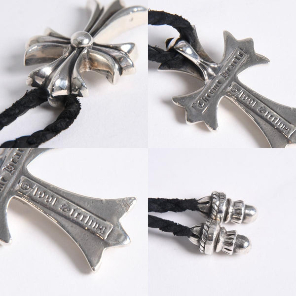 極美品 CHROME HEARTS クロムハーツ CH CRS SML CL W/LACESTPPRV1 スモールCHクロス ボロチップブレイド ネックレス 重量38.60g 中古 4a007929