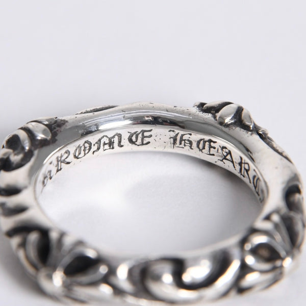 極美品 CHROME HEARTS クロムハーツ SBT BAND RING SBT バンドリング 指輪 重量約7.25g サイズ10.5号 シルバー925 中古 4a007931