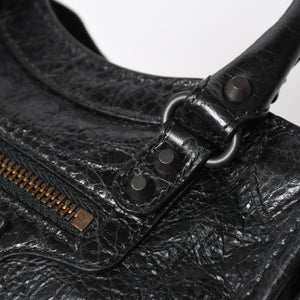 極美品 BALENCIAGA バレンシアガ Le City ル シティ ミニハンドバッグ 819671 ショルダーバッグ 2WAY ラムスキン ブラック 中古 4a008221