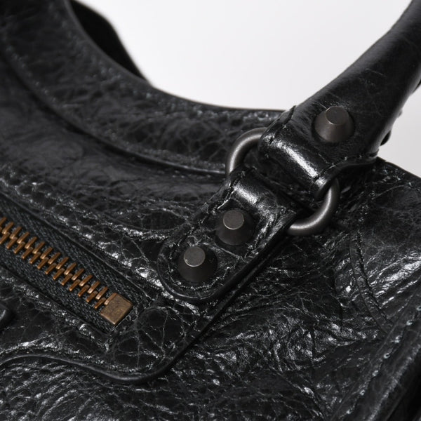 極美品 BALENCIAGA バレンシアガ Le City ル シティ ミニハンドバッグ 819671 ショルダーバッグ 2WAY ラムスキン ブラック 中古 4a008221
