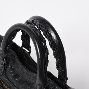 極美品 BALENCIAGA バレンシアガ Le City ル シティ ミニハンドバッグ 819671 ショルダーバッグ 2WAY ラムスキン ブラック 中古 4a008221