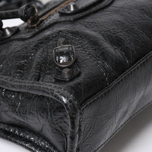 極美品 BALENCIAGA バレンシアガ Le City ル シティ ミニハンドバッグ 819671 ショルダーバッグ 2WAY ラムスキン ブラック 中古 4a008221