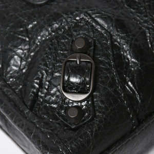 極美品 BALENCIAGA バレンシアガ Le City ル シティ ミニハンドバッグ 819671 ショルダーバッグ 2WAY ラムスキン ブラック 中古 4a008221