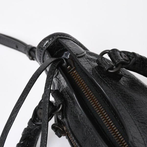 極美品 BALENCIAGA バレンシアガ Le City ル シティ ミニハンドバッグ 819671 ショルダーバッグ 2WAY ラムスキン ブラック 中古 4a008221