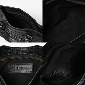極美品 BALENCIAGA バレンシアガ Le City ル シティ ミニハンドバッグ 819671 ショルダーバッグ 2WAY ラムスキン ブラック 中古 4a008221