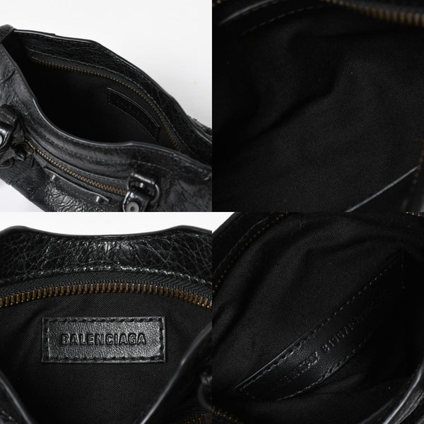 極美品 BALENCIAGA バレンシアガ Le City ル シティ ミニハンドバッグ 819671 ショルダーバッグ 2WAY ラムスキン ブラック 中古 4a008221