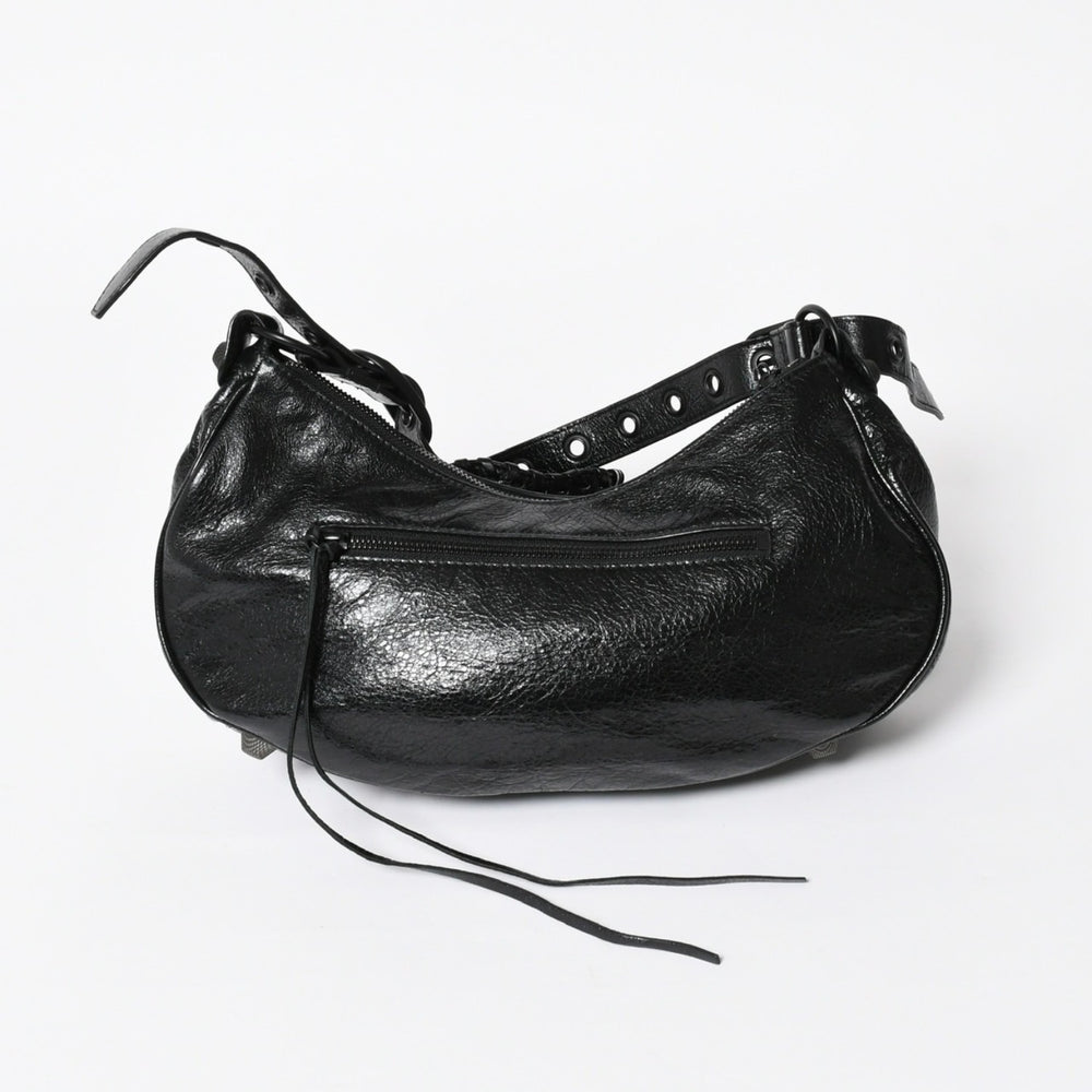新品同様品 BALENCIAGA バレンシアガ Le Cagole ルカゴール ショルダーバッグ ブラック 671307 アリーナラムスキン 中古 4a008141