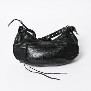 新品同様品 BALENCIAGA バレンシアガ Le Cagole ルカゴール ショルダーバッグ ブラック 671307 アリーナラムスキン 中古 4a008141