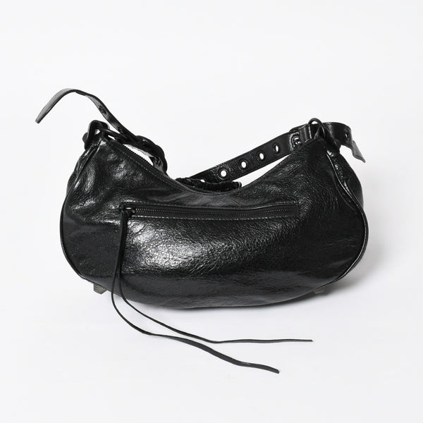 新品同様品 BALENCIAGA バレンシアガ Le Cagole ルカゴール ショルダーバッグ ブラック 671307 アリーナラムスキン 中古 4a008141