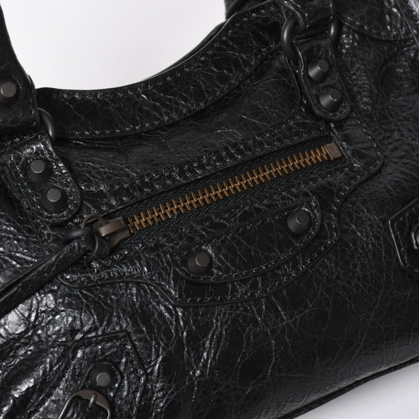極美品 BALENCIAGA バレンシアガ Le City ル シティ ミニハンドバッグ 819671 ショルダーバッグ 2WAY ラムスキン ブラック 中古 4a008221