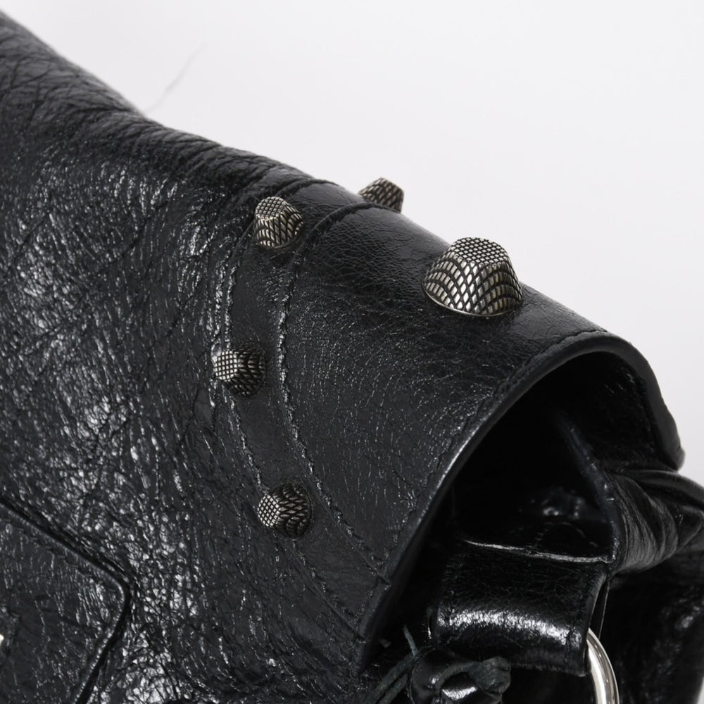 極美品 BALENCIAGA バレンシアガ ル カゴール ミディアム 719093 ショルダーバッグ バッグ ブラック シルバー金具 中古 4a008220