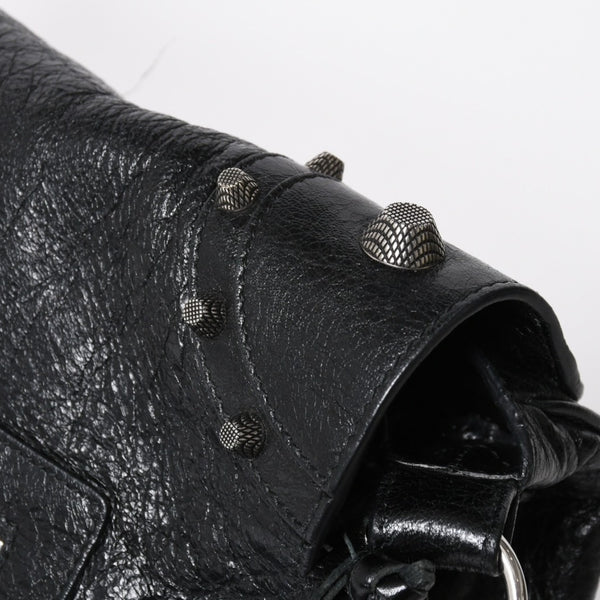 極美品 BALENCIAGA バレンシアガ ル カゴール ミディアム 719093 ショルダーバッグ バッグ ブラック シルバー金具 中古 4a008220