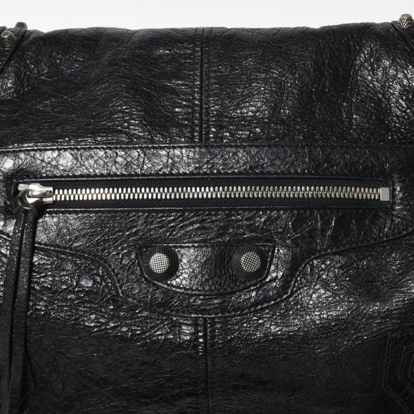 極美品 BALENCIAGA バレンシアガ ル カゴール ミディアム 719093 ショルダーバッグ バッグ ブラック シルバー金具 中古 4a008220