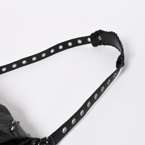 極美品 BALENCIAGA バレンシアガ ル カゴール ミディアム 719093 ショルダーバッグ バッグ ブラック シルバー金具 中古 4a008220