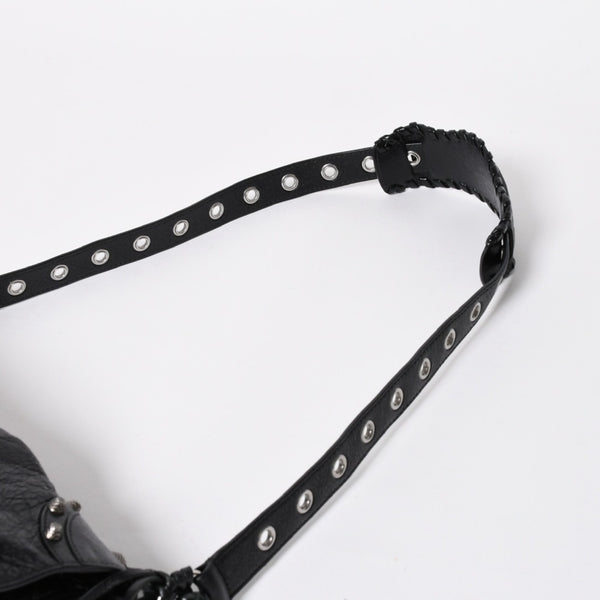 極美品 BALENCIAGA バレンシアガ ル カゴール ミディアム 719093 ショルダーバッグ バッグ ブラック シルバー金具 中古 4a008220