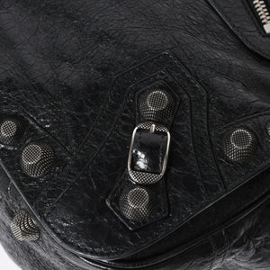 極美品 BALENCIAGA バレンシアガ ル カゴール ミディアム 719093 ショルダーバッグ バッグ ブラック シルバー金具 中古 4a008220