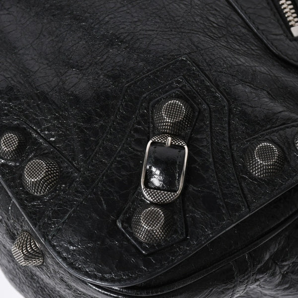 極美品 BALENCIAGA バレンシアガ ル カゴール ミディアム 719093 ショルダーバッグ バッグ ブラック シルバー金具 中古 4a008220