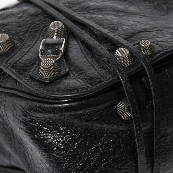 極美品 BALENCIAGA バレンシアガ ル カゴール ミディアム 719093 ショルダーバッグ バッグ ブラック シルバー金具 中古 4a008220