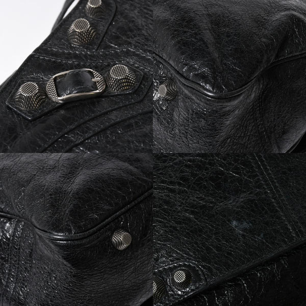 極美品 BALENCIAGA バレンシアガ ル カゴール ミディアム 719093 ショルダーバッグ バッグ ブラック シルバー金具 中古 4a008220