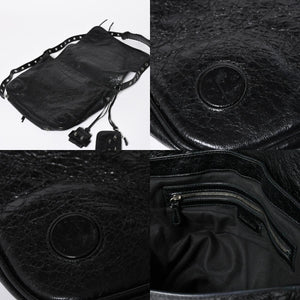 極美品 BALENCIAGA バレンシアガ ル カゴール ミディアム 719093 ショルダーバッグ バッグ ブラック シルバー金具 中古 4a008220