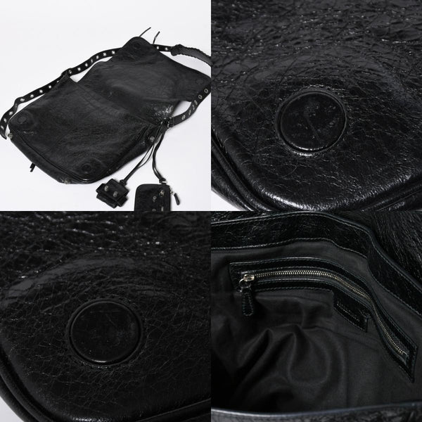 極美品 BALENCIAGA バレンシアガ ル カゴール ミディアム 719093 ショルダーバッグ バッグ ブラック シルバー金具 中古 4a008220