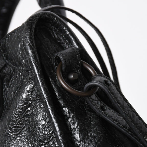 極美品 BALENCIAGA バレンシアガ Le City ル シティ ミニハンドバッグ 819671 ショルダーバッグ 2WAY ラムスキン ブラック 中古 4a008221