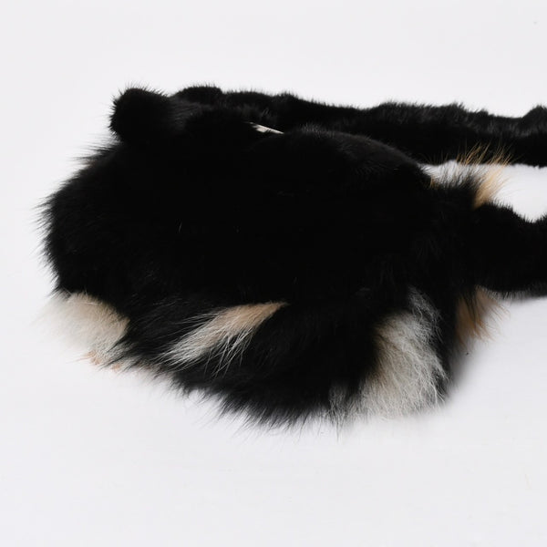新品同様品 FENDI フェンディ ショルダーバッグ バッグ ファー ブラック ブラウン ホワイト 8BH250-D7E 中古 4a008222