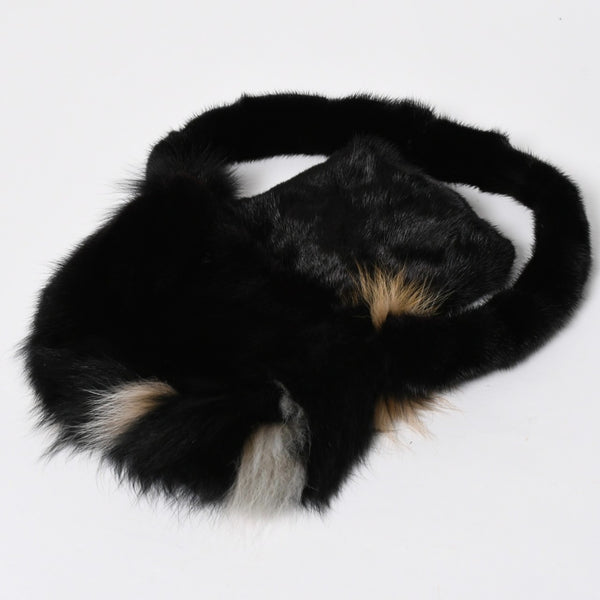 新品同様品 FENDI フェンディ ショルダーバッグ バッグ ファー ブラック ブラウン ホワイト 8BH250-D7E 中古 4a008222