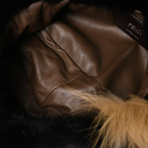 新品同様品 FENDI フェンディ ショルダーバッグ バッグ ファー ブラック ブラウン ホワイト 8BH250-D7E 中古 4a008222